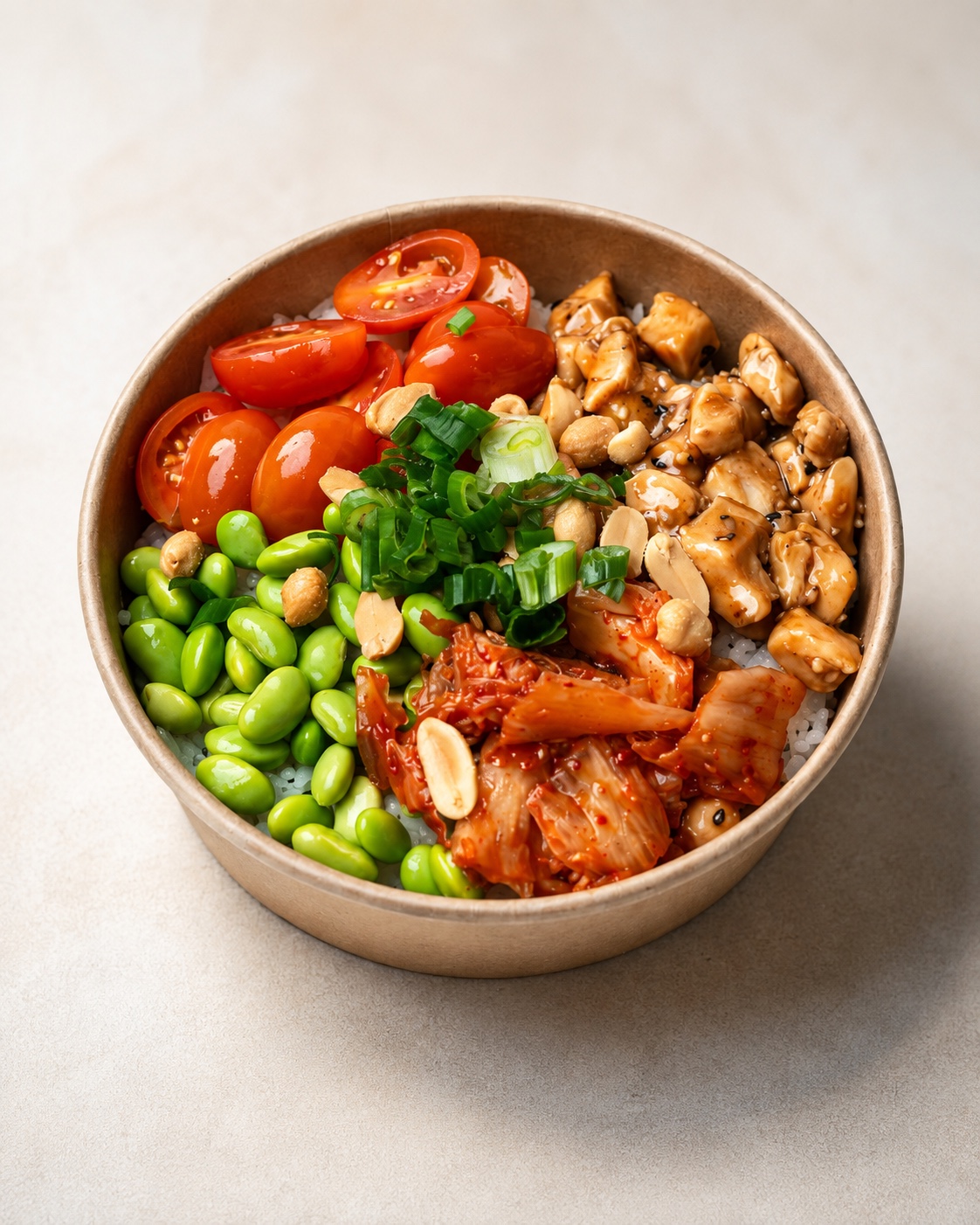 Turtok Bowl mit Chicken Teriyaki und Kimchi